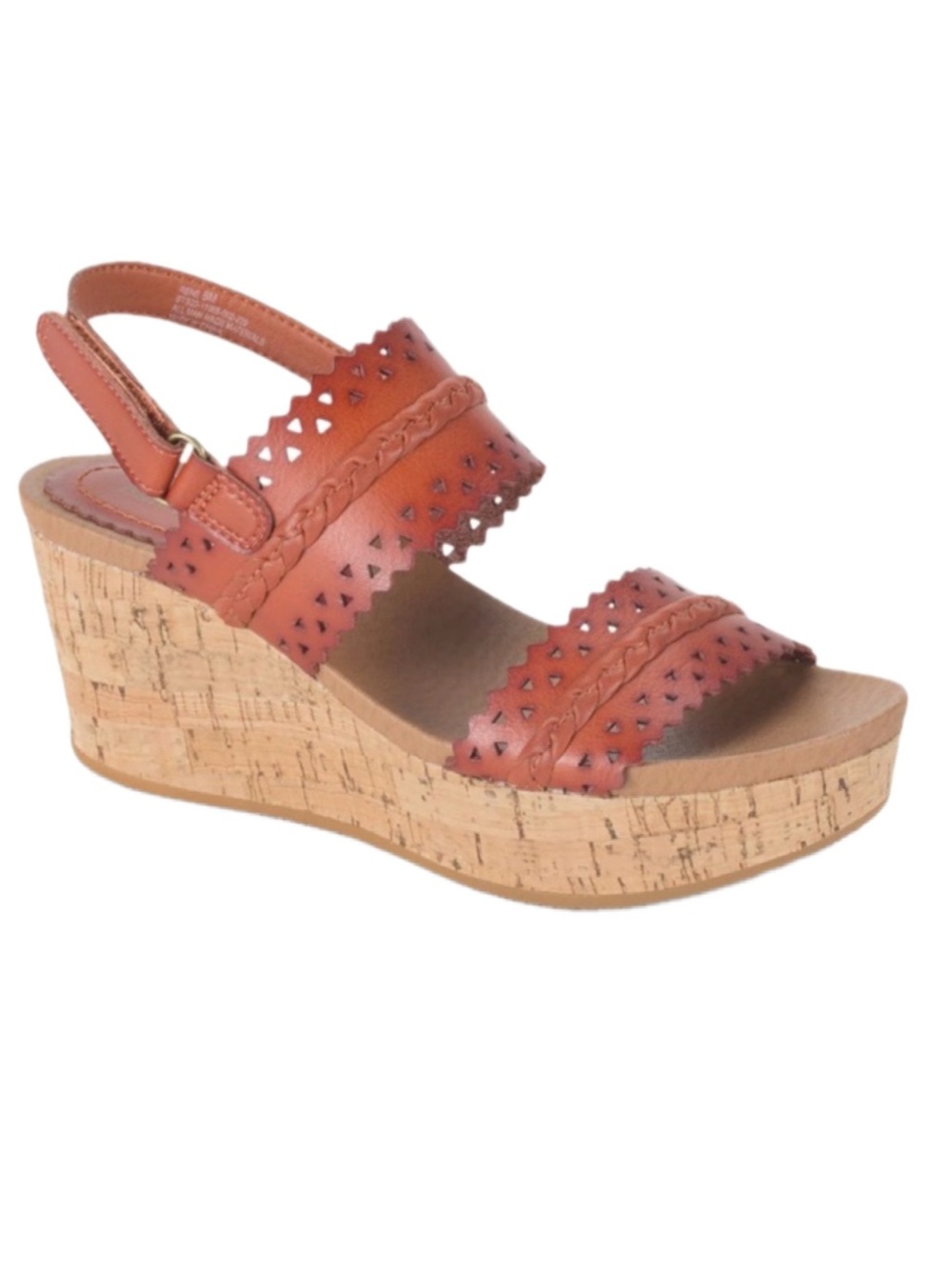Bare Traps Rene Wedge Sandals Boho Cork Cutout Cayenne Red Brown 8